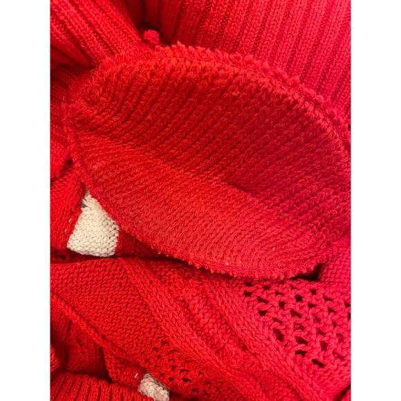 Worthington Vintage Mixed Knit Red Sweater size Medium - Picture 9 of 9